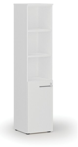 Kombinovaná kancelárska skriňa PRIMO WHITE, dvere na 2 poschodia, 400 x 420 x 1781 mm, biela