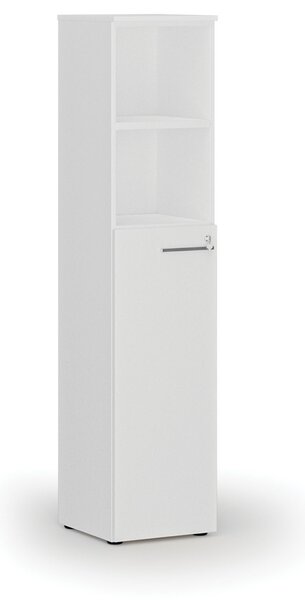 Kombinovaná kancelárska skriňa PRIMO WHITE, dvere na 3 poschodia, 400 x 420 x 1781 mm, biela