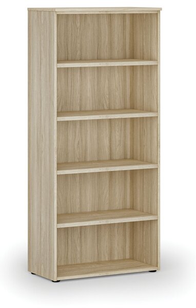 Kancelársky regál PRIMO WOOD, 800 x 420 x 1781 mm, dub prírodný