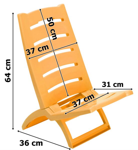 Plážové lehátko TIRRENO žlté
