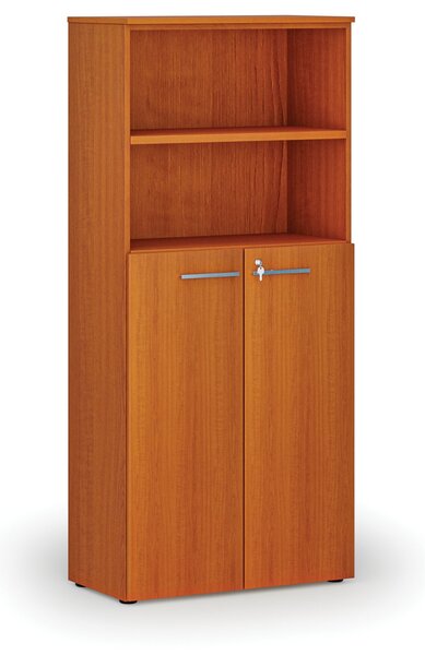 Kombinovaná kancelárska skriňa PRIMO WOOD, dvere na 3 poschodia, 800 x 420 x 1781 mm, čerešňa