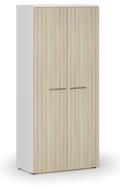 Šatníková skriňa s výsuvom PRIMO WHITE, 800 x 420 x 1781 mm, biela/dub prírodná