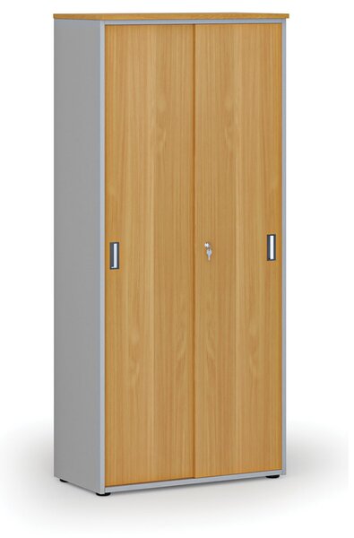 Skriňa so zasúvacími dverami PRIMO GRAY, 800 x 420 x 1781 mm, sivá/buk