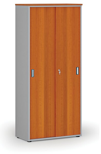 Skriňa so zasúvacími dverami PRIMO GRAY, 800 x 420 x 1781 mm, sivá/čerešňa