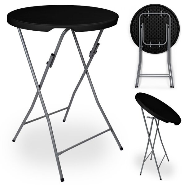 Skladací stolík GALA 80 cm čierny