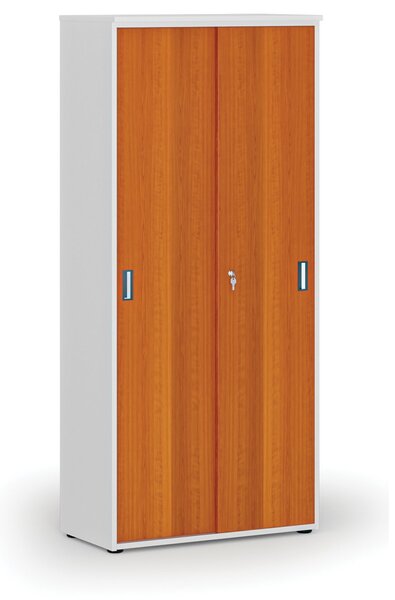 Skriňa so zasúvacími dverami PRIMO WHITE, 800 x 420 x 1781 mm, biela/čerešňa