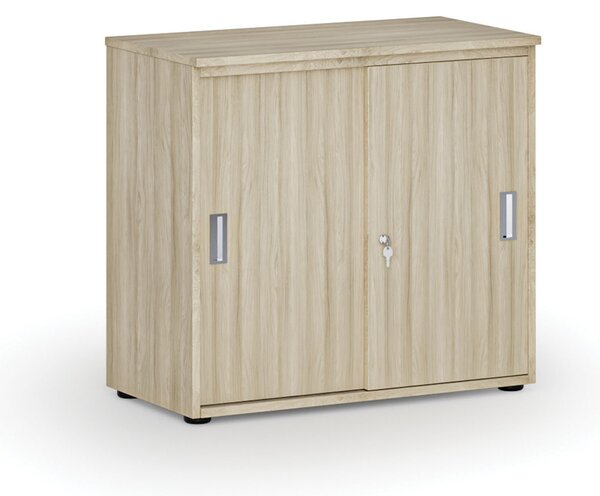 Kancelárska skriňa so zasúvacími dverami PRIMO WOOD, 800 x 420 x 740 mm, dub prírodný