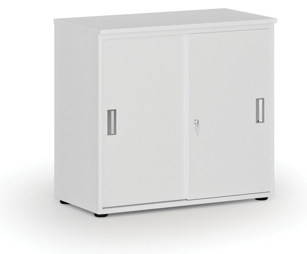 Kancelárska skriňa so zasúvacími dverami PRIMO WHITE, 800 x 420 x 740 mm, biela