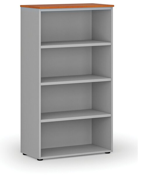 Kancelársky regál PRIMO GRAY, 800 x 420 x 1434 mm, sivá/čerešňa