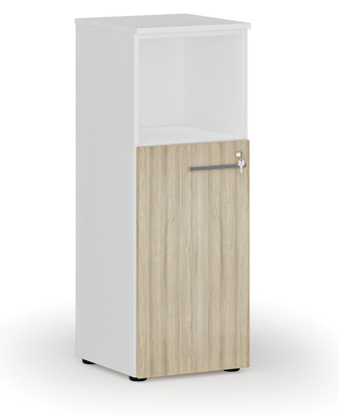 Kombinovaná kancelárska skriňa PRIMO WHITE, 400 x 420 x 1087 mm, biela/dub prírodná