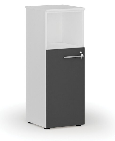 Kombinovaná kancelárska skriňa PRIMO WHITE, 400 x 420 x 1087 mm, biela/grafit