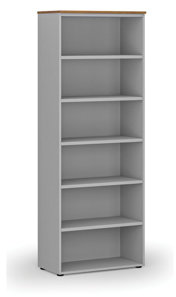 Kancelársky regál PRIMO GRAY, 800 x 420 x 2128 mm, sivá/orech