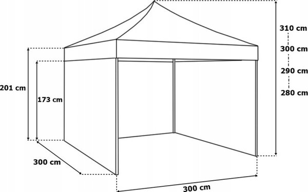 Záhradný párty stan EXPRESS modrý 3x3 m