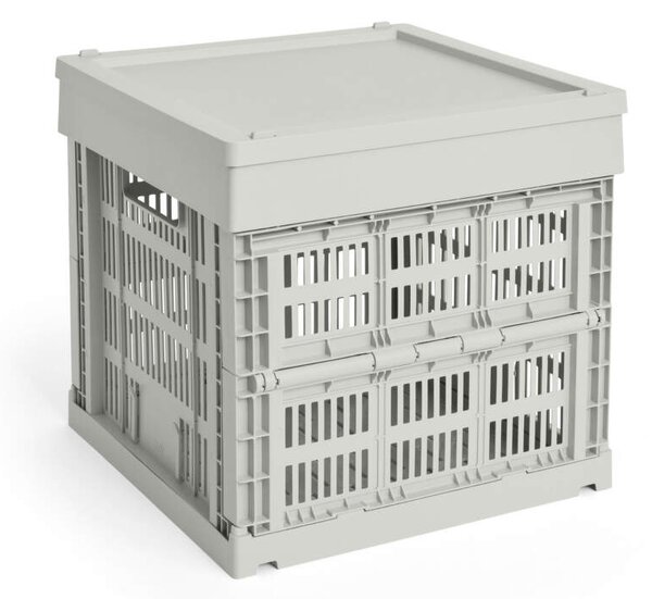 HAY Plastové veko Colour Crate Medium Square/Cube, grey