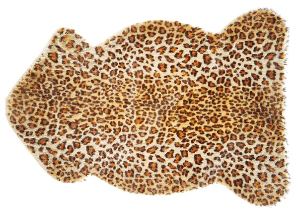 Koberec s leopardím vzorom hnedý umelá kožušina moderný štýl obývacia izba spálňa