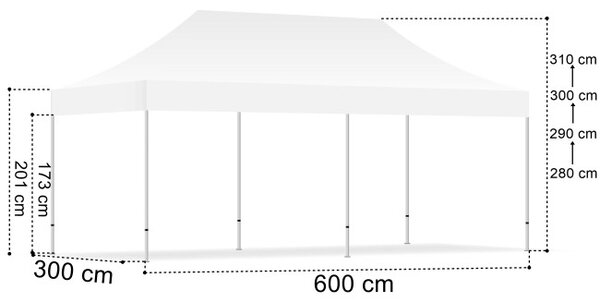Záhradný párty stan EXPRESS čierny 3x6 m