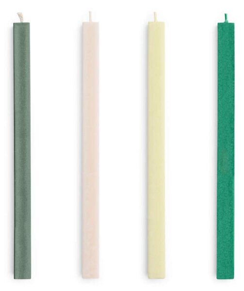 HAY Sviečky Square Candle set 4ks, greens and whites
