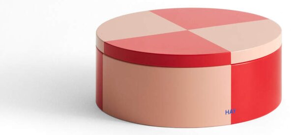 HAY Plechová dóza Tin Container Round, red and soft pink