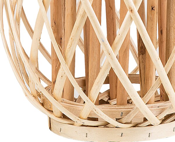 Lampáš na sviečku svetlé vŕbové drevo sklo 40 cm interiér exteriér škandinávsky štýl dekorácie