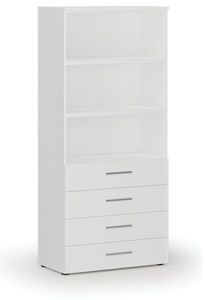Kancelárska skriňa so zásuvkami PRIMO WHITE, 800 x 420 x 1781 mm, biela