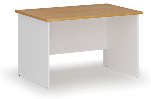 Kancelársky písací stôl PRIMO WHITE, 120x80 cm, biela/buk