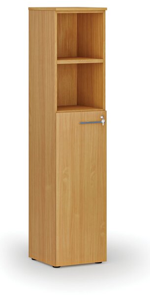 Kombinovaná kancelárska skriňa PRIMO WOOD, dvere na 3 poschodia, 400 x 420 x 1781 mm, buk