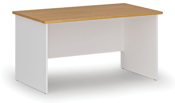 Kancelársky písací stôl PRIMO WHITE, 140x80 cm, biela/buk