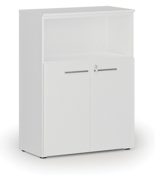 Kombinovaná kancelárska skriňa PRIMO WHITE, 800 x 420 x 1087 mm, biela