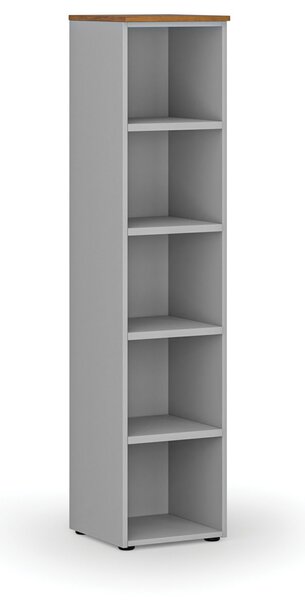 Kancelársky regál PRIMO GRAY, 400 x 420 x 1781 mm, sivá/orech