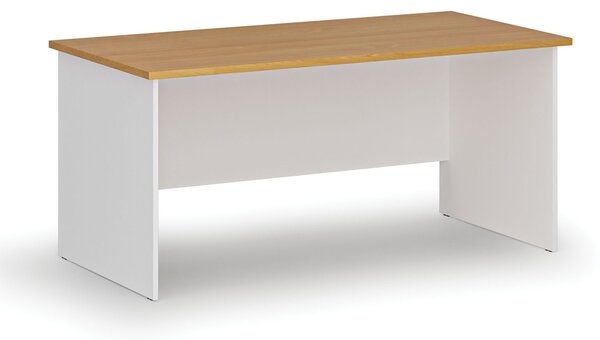 Kancelársky písací stôl PRIMO WHITE, 160x80 cm, biela/buk