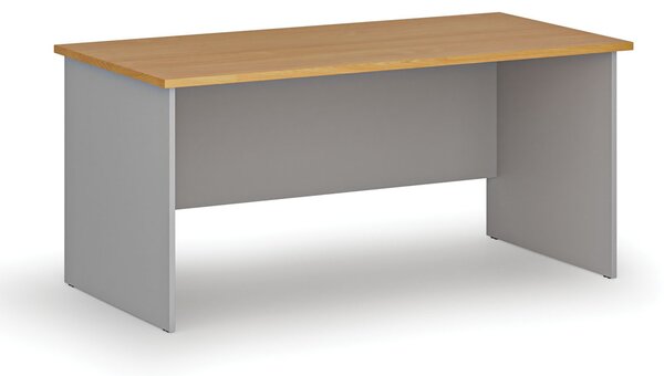 Kancelársky písací stôl PRIMO GRAY, 160x80 cm, sivá/buk