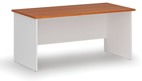 Kancelársky písací stôl PRIMO WHITE, 160x80 cm, biela/čerešňa