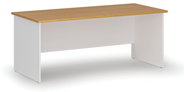 Kancelársky písací stôl PRIMO WHITE, 180x80 cm, biela/buk