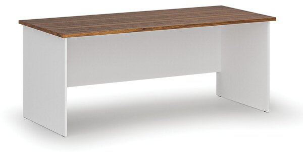 Kancelársky písací stôl PRIMO WHITE, 180x80 cm, biela/orech