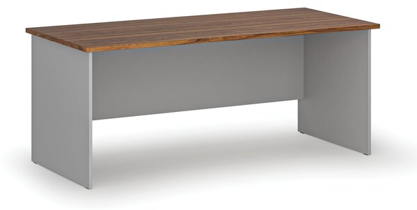 Kancelársky písací stôl PRIMO GRAY, 180x80 cm, sivá/orech