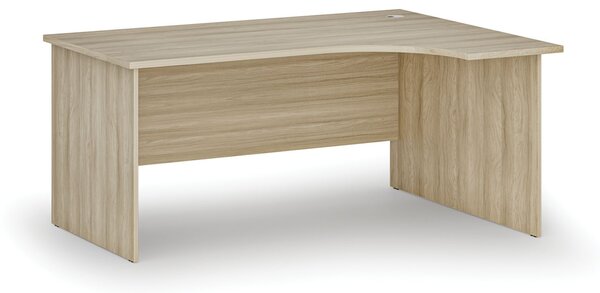 Rohový kancelársky písací stôl PRIMO WOOD, 160x120 cm, pravý, dub prírodný