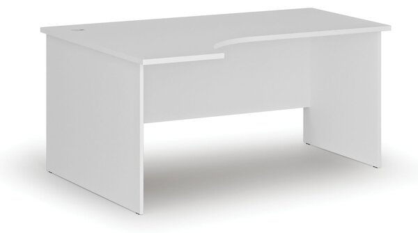 Rohový kancelársky písací stôl PRIMO WHITE, 160x120 cm, ľavý, biela