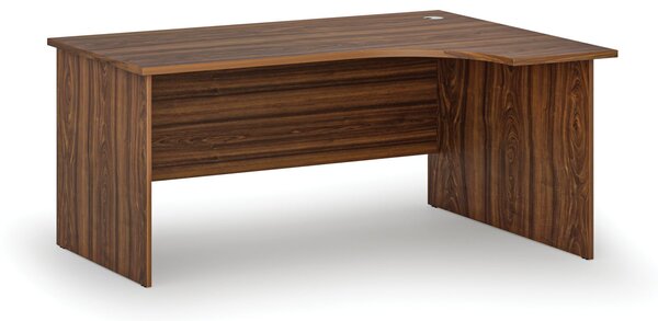 Rohový kancelársky písací stôl PRIMO WOOD, 160x120 cm, pravý, orech