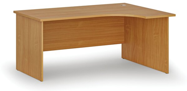 Rohový kancelársky písací stôl PRIMO WOOD, 160x120 cm, pravý, buk