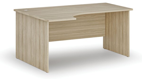 Rohový kancelársky písací stôl PRIMO WOOD, 160x120 cm, ľavý, dub prírodný