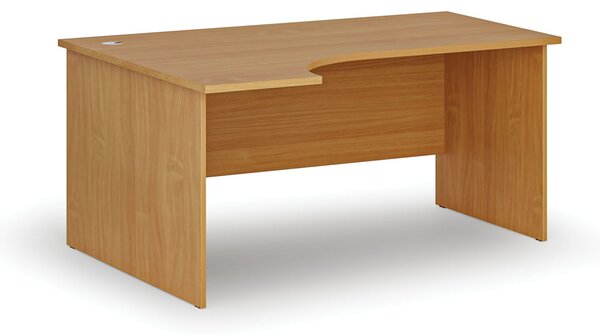 Rohový kancelársky písací stôl PRIMO WOOD, 160x120 cm, ľavý, buk