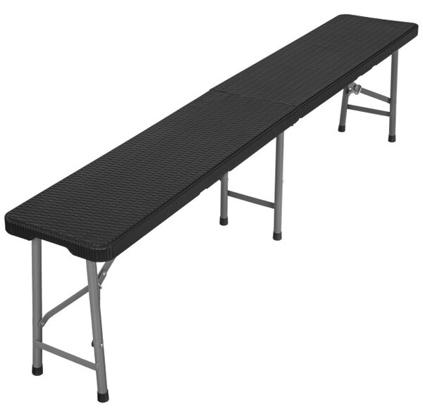 Záhradná lavica RATTAN čierna