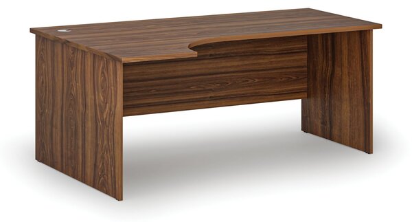 Rohový kancelársky písací stôl PRIMO WOOD, 180x120 cm, ľavý, orech