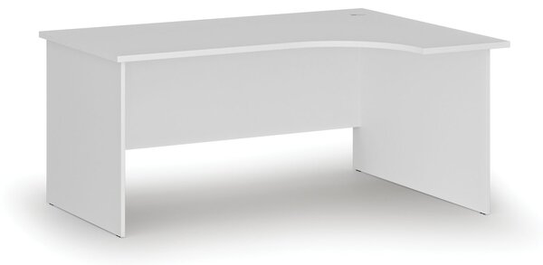 Rohový kancelársky písací stôl PRIMO WHITE, 160x120 cm, pravý, biela