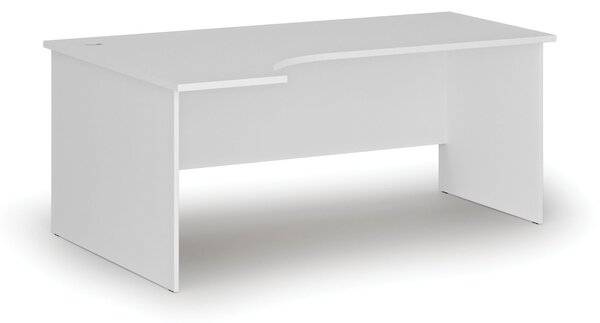 Rohový kancelársky písací stôl PRIMO WHITE, 180x120 cm, ľavý, biela