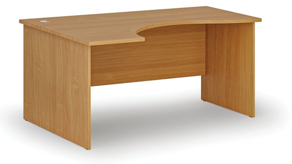 Ergonomický kancelársky písací stôl PRIMO WOOD, 160x120 cm, ľavý, buk