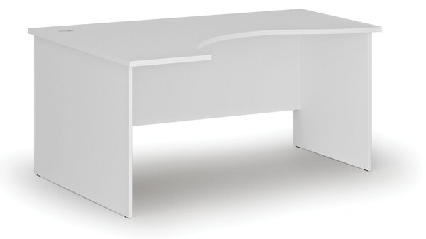 Ergonomický kancelársky písací stôl PRIMO WHITE, 160x120 cm, ľavý, biela