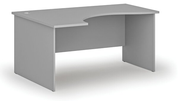Ergonomický kancelársky písací stôl PRIMO GRAY, 160x120 cm, ľavý, sivá