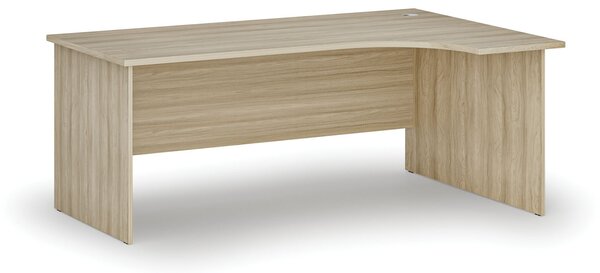 Rohový kancelársky písací stôl PRIMO WOOD, 180x120 cm, pravý, dub prírodný