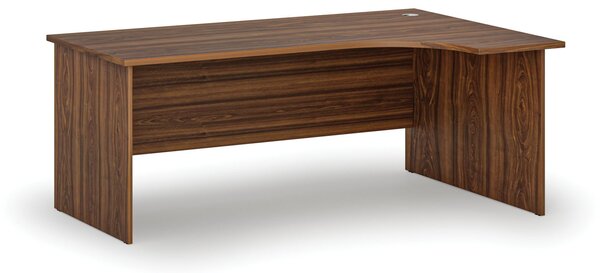 Rohový kancelársky písací stôl PRIMO WOOD, 180x120 cm, pravý, orech